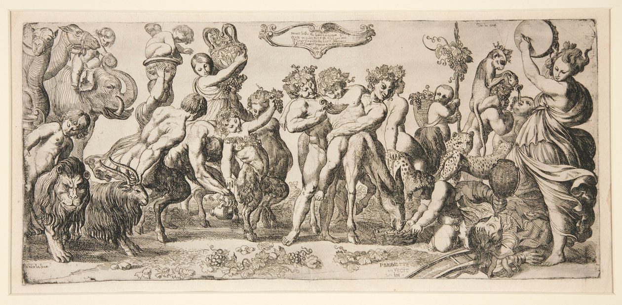 Bacchus a jeho doprovod od Pierre Brebiette