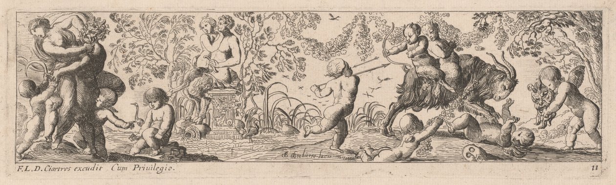 Putti a Satyrs Střelecké šípy od Pierre Brebiette