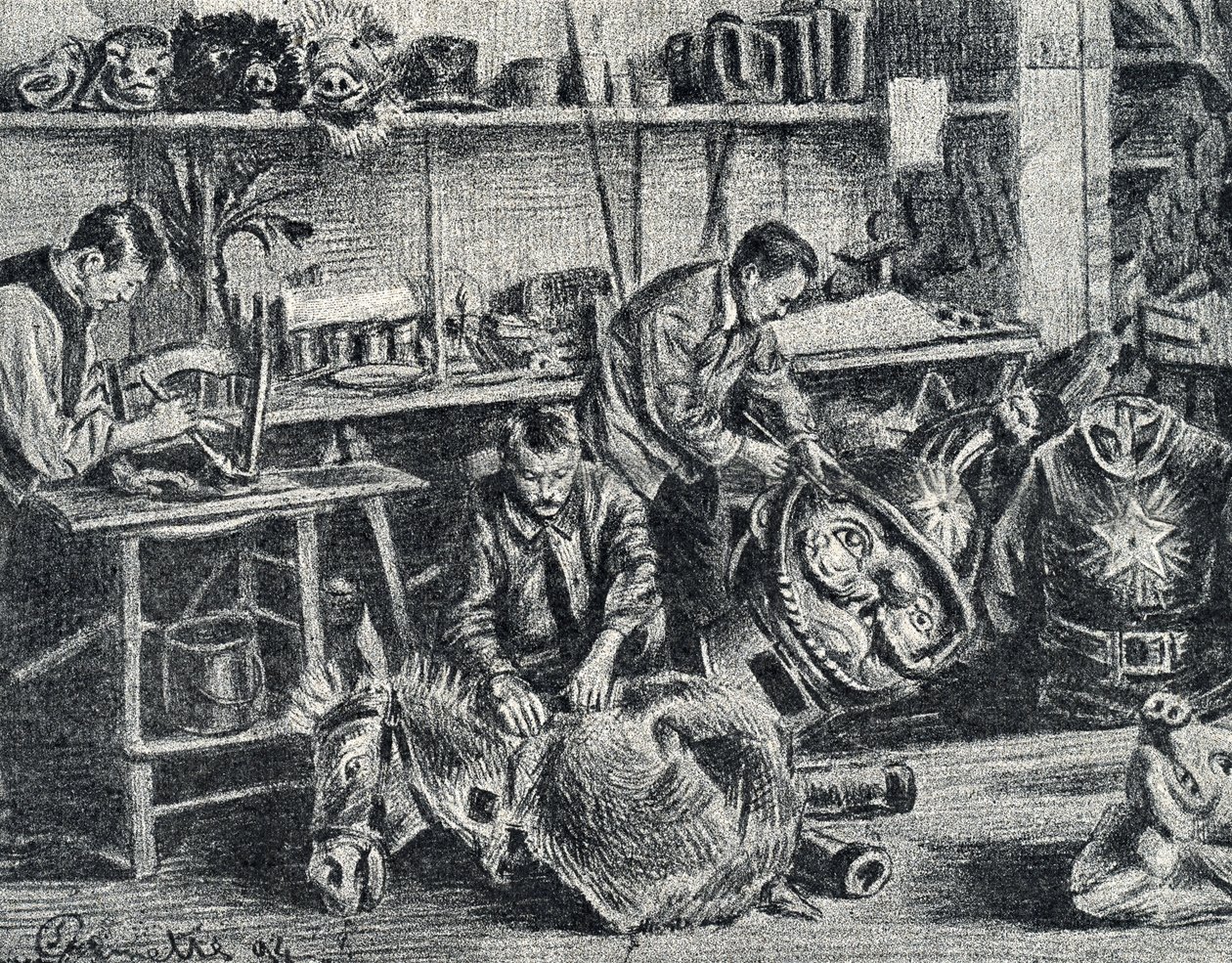 Workshop výroby divadelních a výstavních doplňků Rytina ze soukromé sbírky Pierre Calmette od Pierre Calmettes