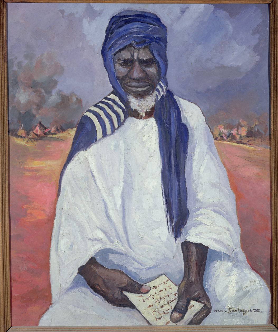 Portrét Amami Samori Toure (asi 1830-1900) (olej na plátně) od Pierre Castagnez