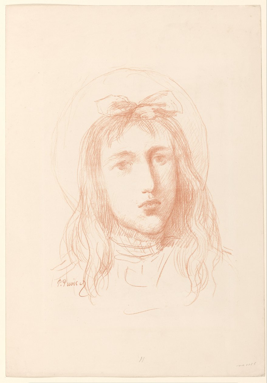 Hlava dívky od Pierre Cécile Puvis de Chavannes