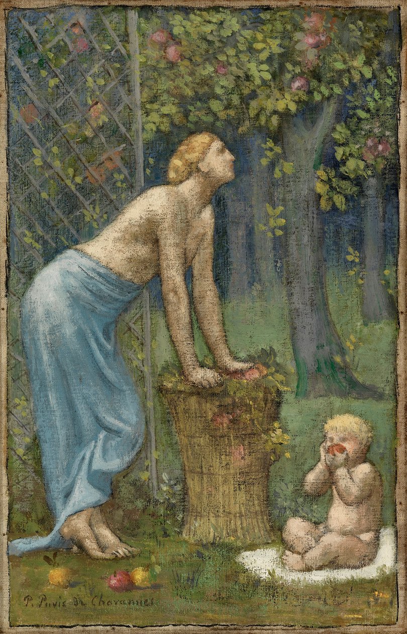 Sklizeň jablek od Pierre Cécile Puvis de Chavannes