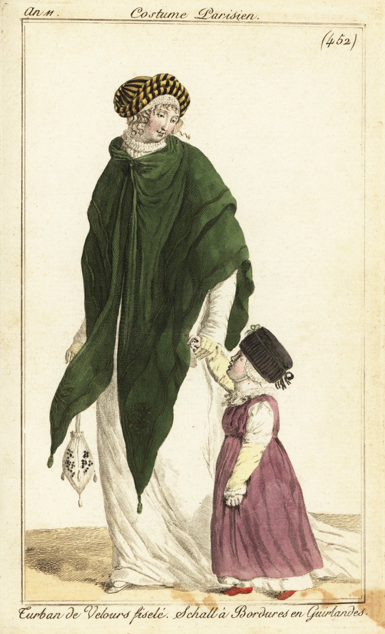 Módní žena a dítě, Paříž od Pierre Charles Baquoy