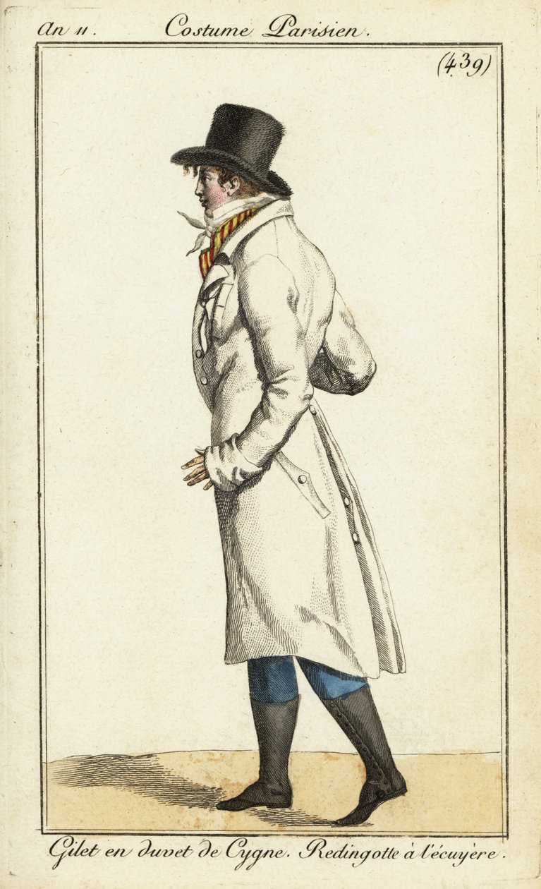 Mladý dandy v jezdeckém kabátě, labutí vesta od Pierre Charles Baquoy