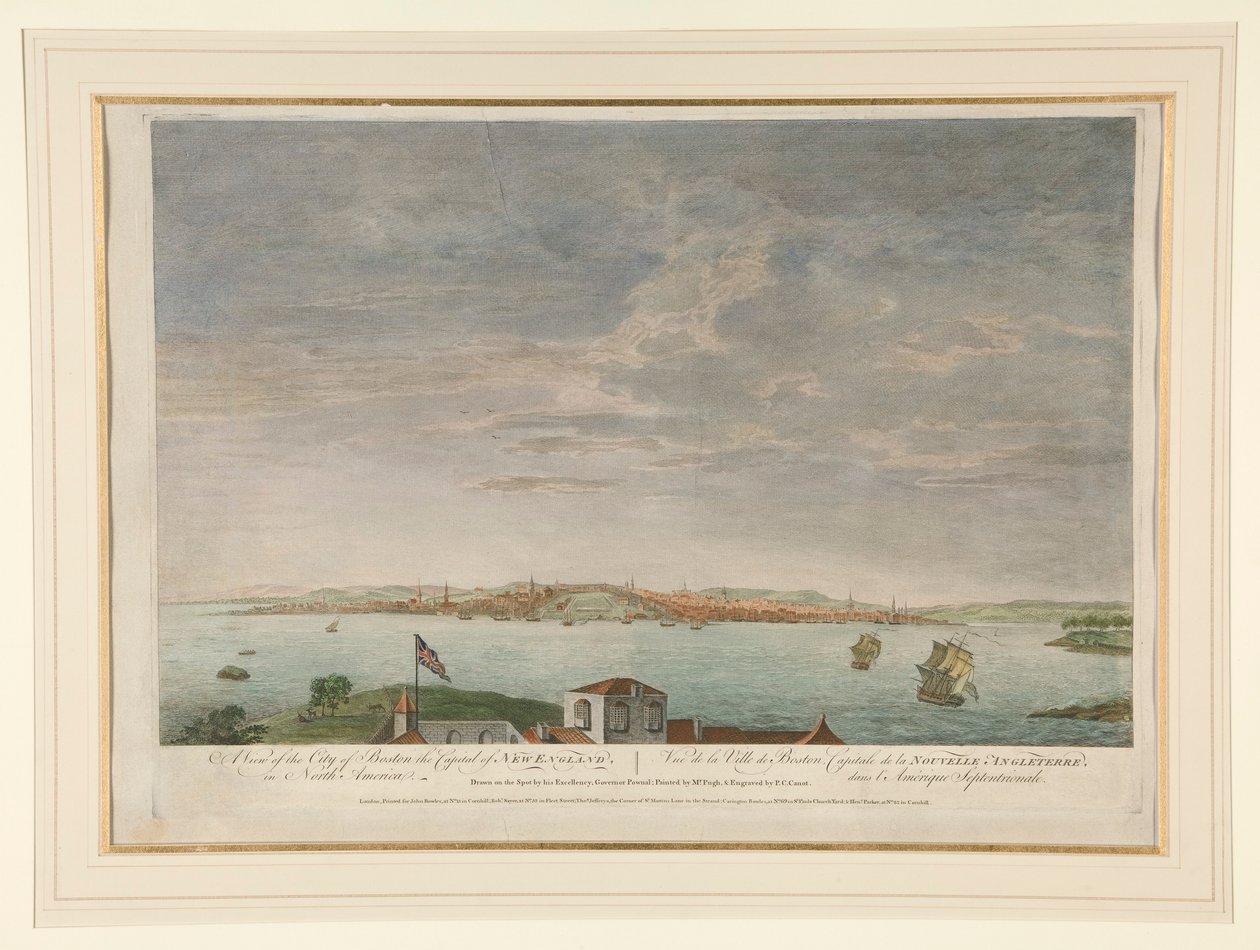 Pohled na město Boston, hlavní město Nové Anglie, v Severní Americe od Pierre Charles Canot
