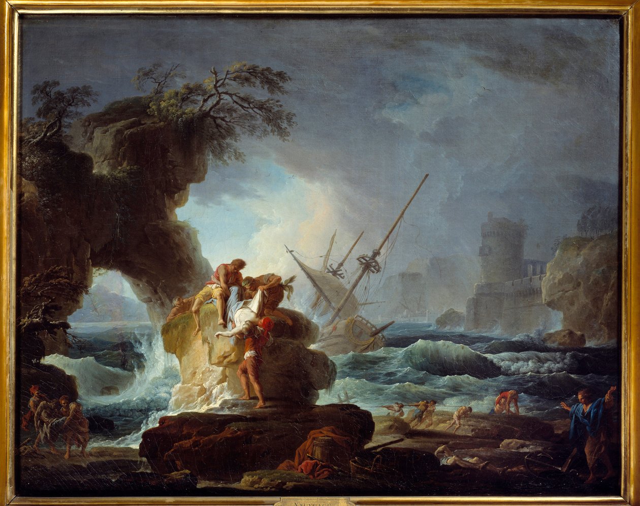 Vrak. Obraz Pierre Charles Le Mettay (1726-1759) od Pierre Charles Le Mettay