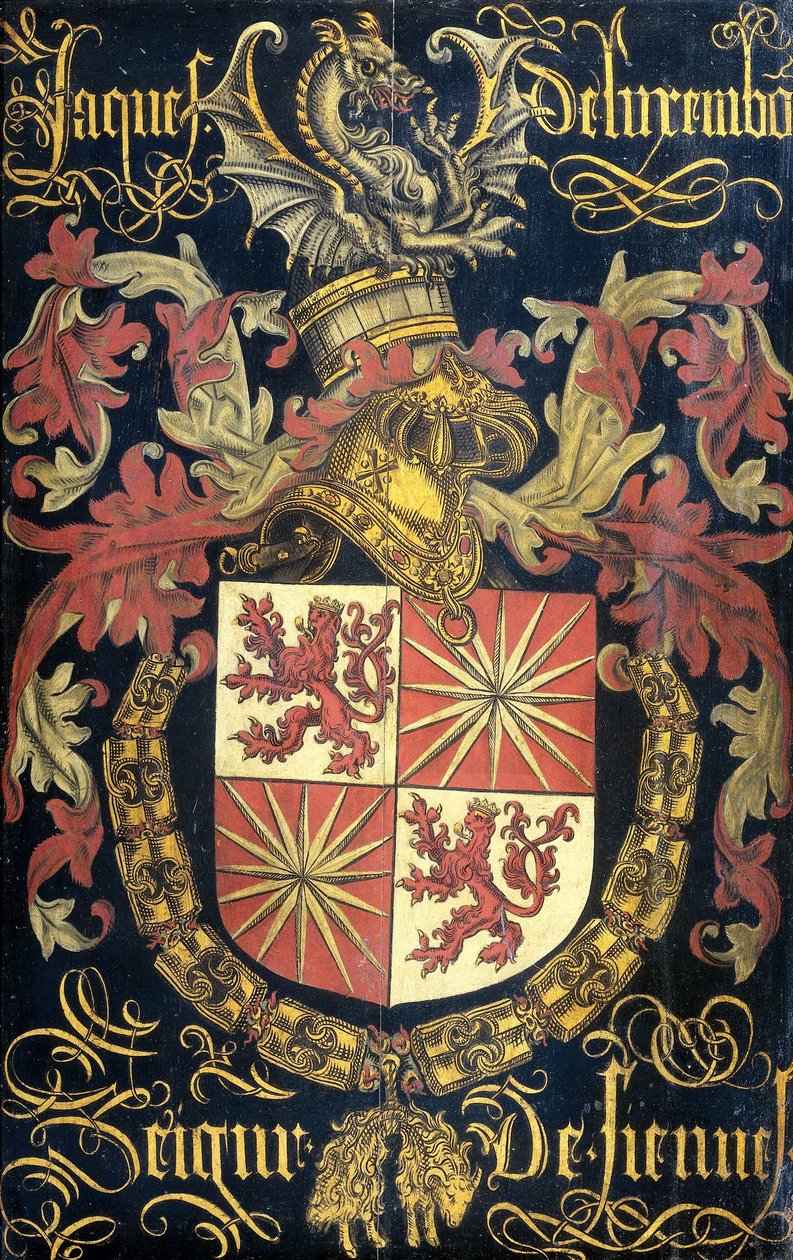 Štít Jakuba Lucemburského (po 1441-88), lorda z Fiennes, ve své funkci rytíře Řádu zlatého rouna od Pierre Coustain (attributed to)