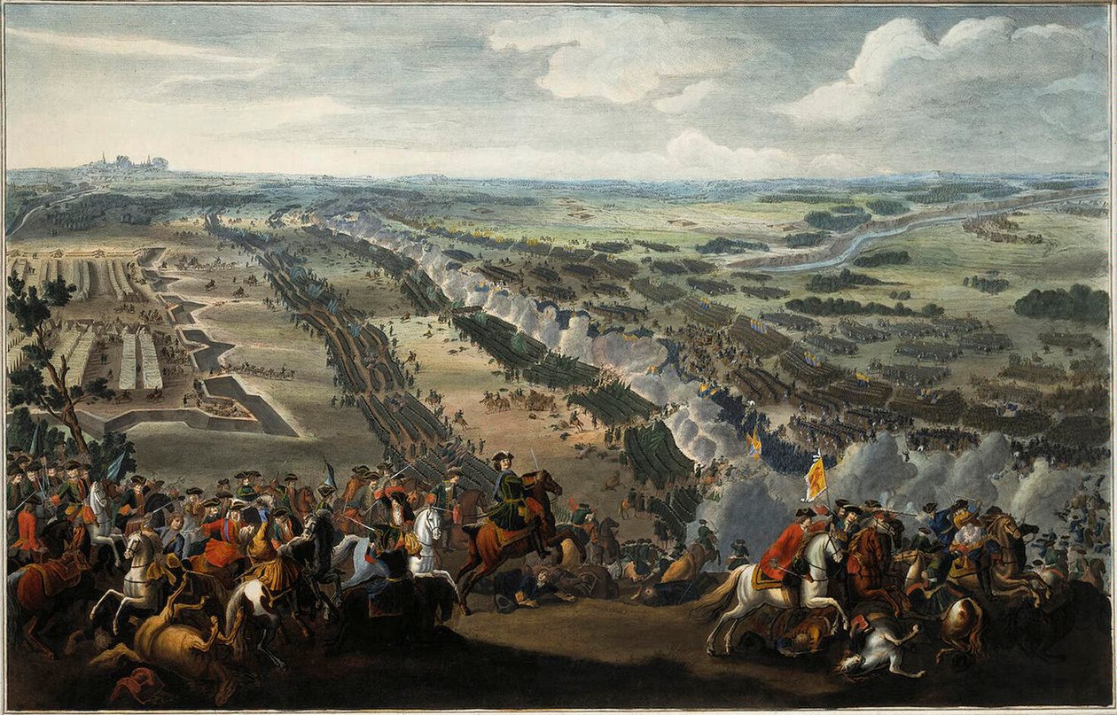 Bitva u Poltavy 27. června 1709, po roce 1724. od Pierre Denis II Martin
