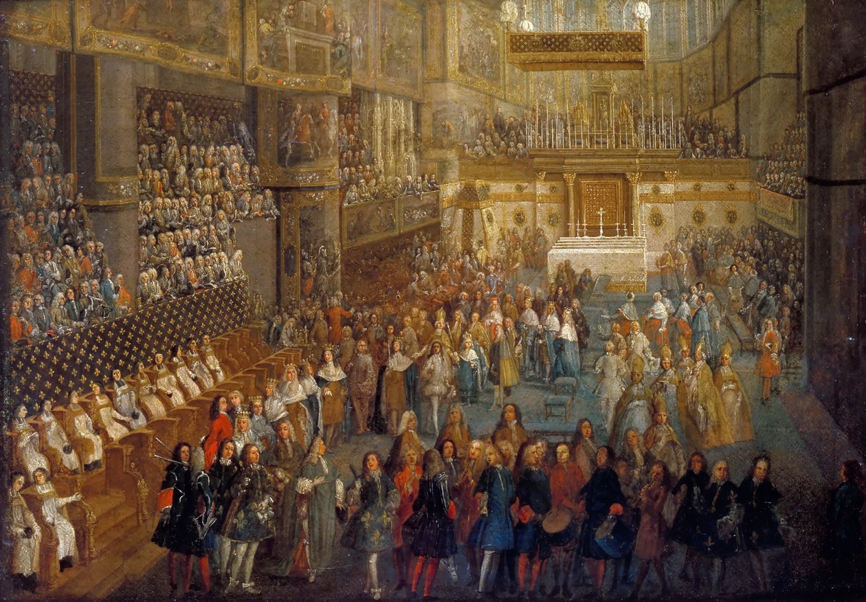 Korunovace Ludvíka XV v katedrále v Remeši, 25. října 1722 od Pierre Denis II Martin
