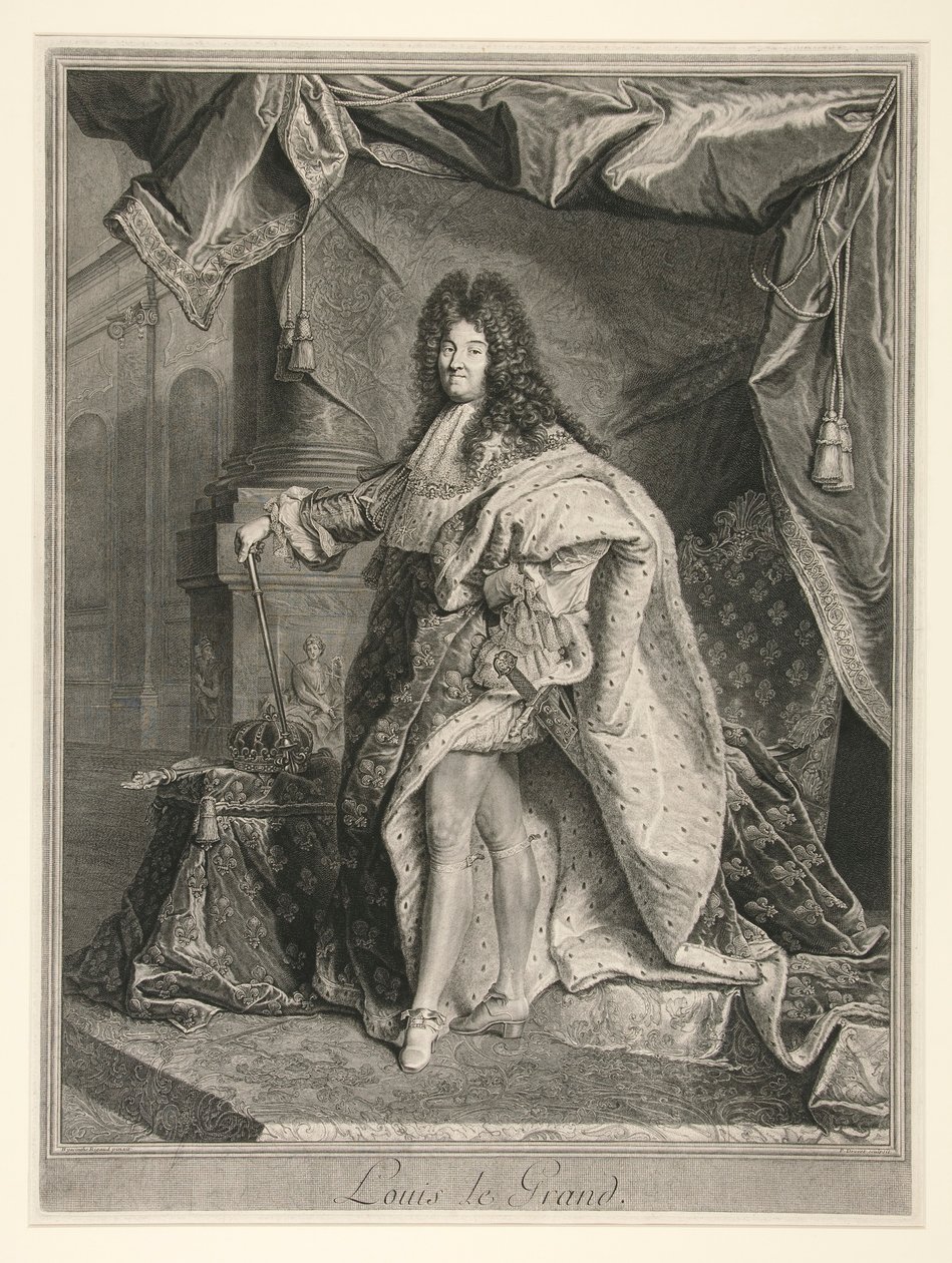 Ludvík XIV., francouzský král (1638-1715) od Pierre Drevet