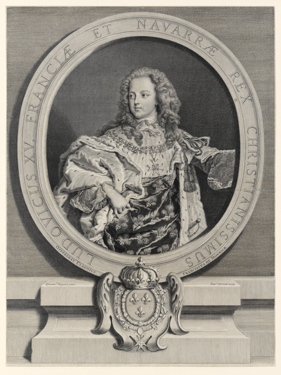 Ludvík XV., francouzský král (1710-1774) od Pierre Drevet