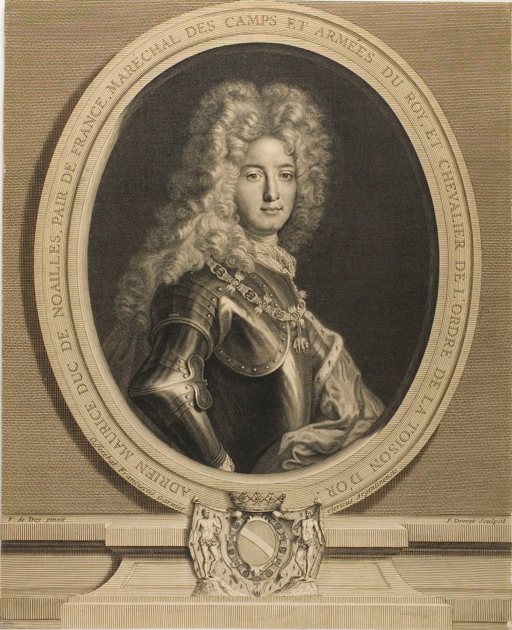 Portrét Adriena-Maurice, vévody z Noailles od Pierre Drevet
