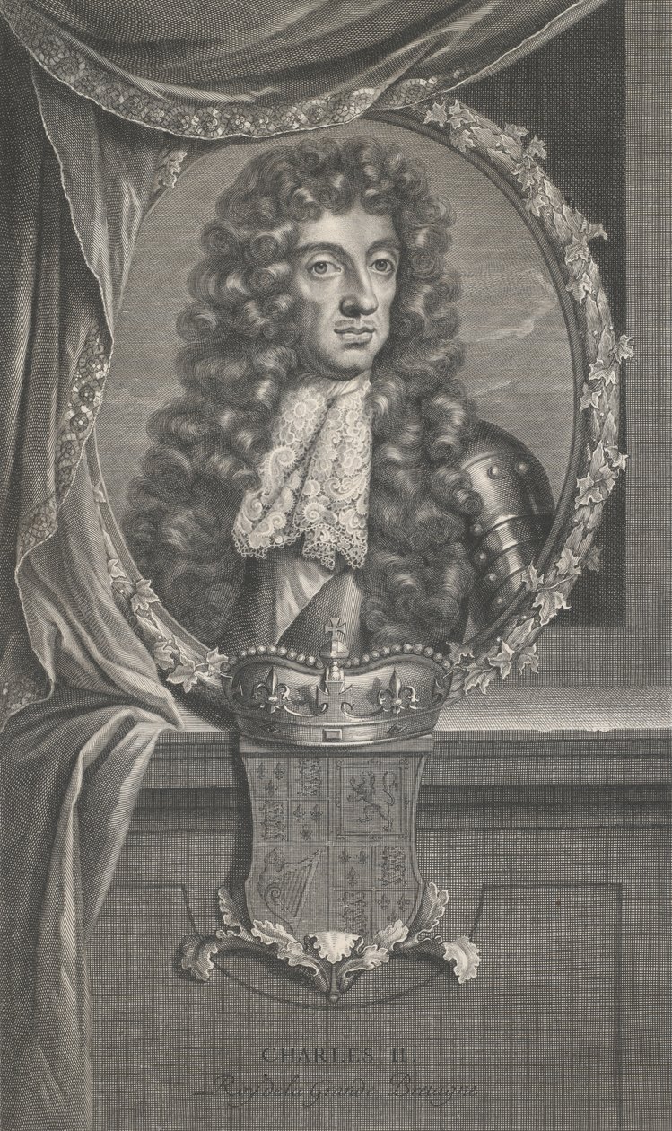 Portrét Karla II od Pierre Drevet