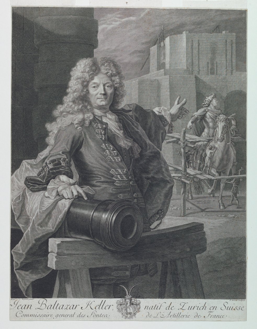 Portrét Jean-Balthasara Kellera od Pierre Drevet