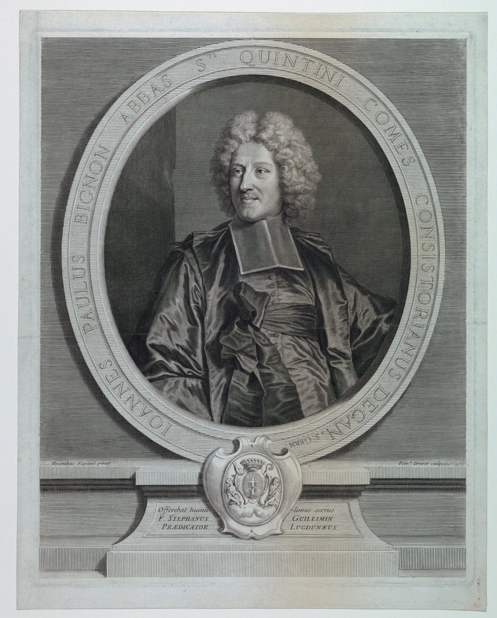 Portrét Jeana Paula Bignona, opata svatého Quentina od Pierre Drevet