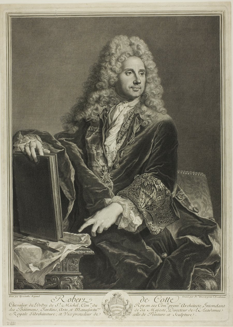 Portrét Roberta de Cotte od Pierre Drevet