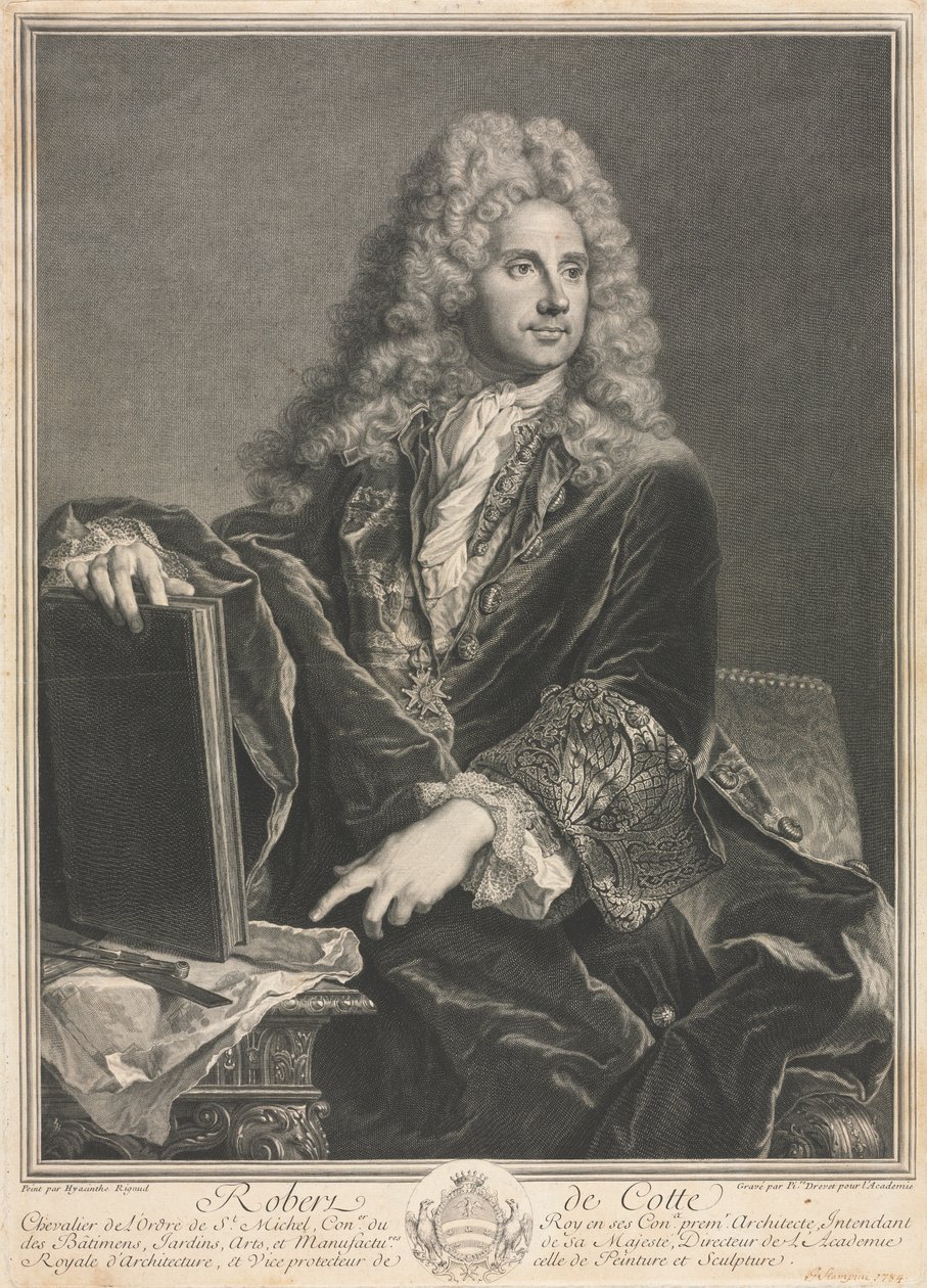 Portrét Roberta de Cotte od Pierre Drevet