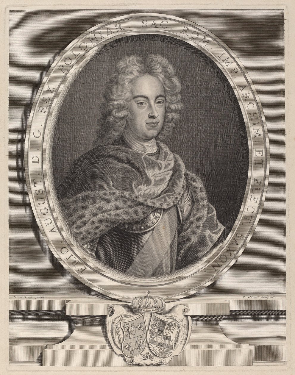 Fridrich August III., polský král od Pierre Drevet, after François de Troy