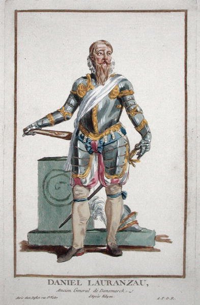 Daniel Laurenza z „Receuil des Estampes, Representant des Rangs et des Dignites, podle Kostýmu všech existujících národů“, vydaného roku 1780 (ručně kolorovaná rytina) od Pierre Duflos