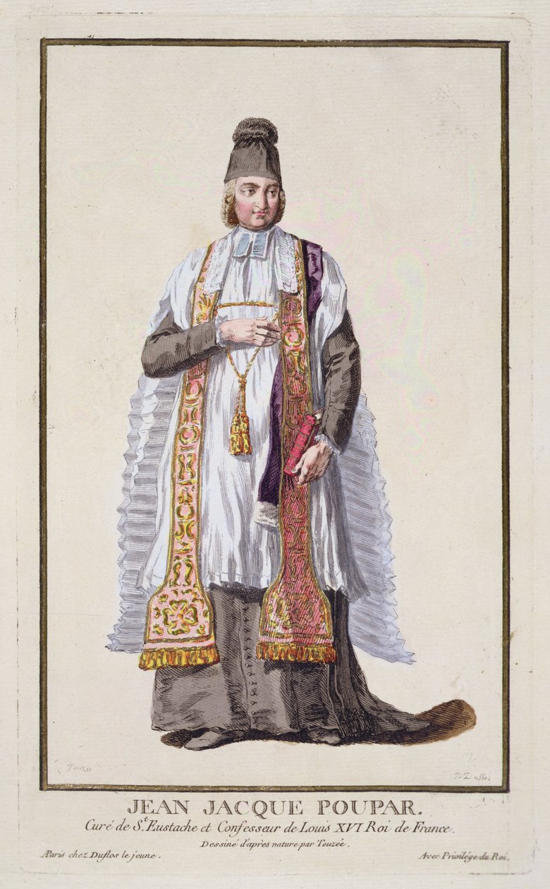 Jean-Jacques Poupard z „Recueil des Estampes, Representant les Rangs et les Dignites, podle Kostýmu všech existujících národů“, vydáno 1780 (ručně kolorovaná rytina) od Pierre Duflos