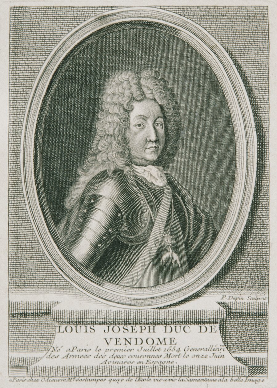 Francouzský generál Louis Joseph Duc de Vendôme od Pierre Dupin
