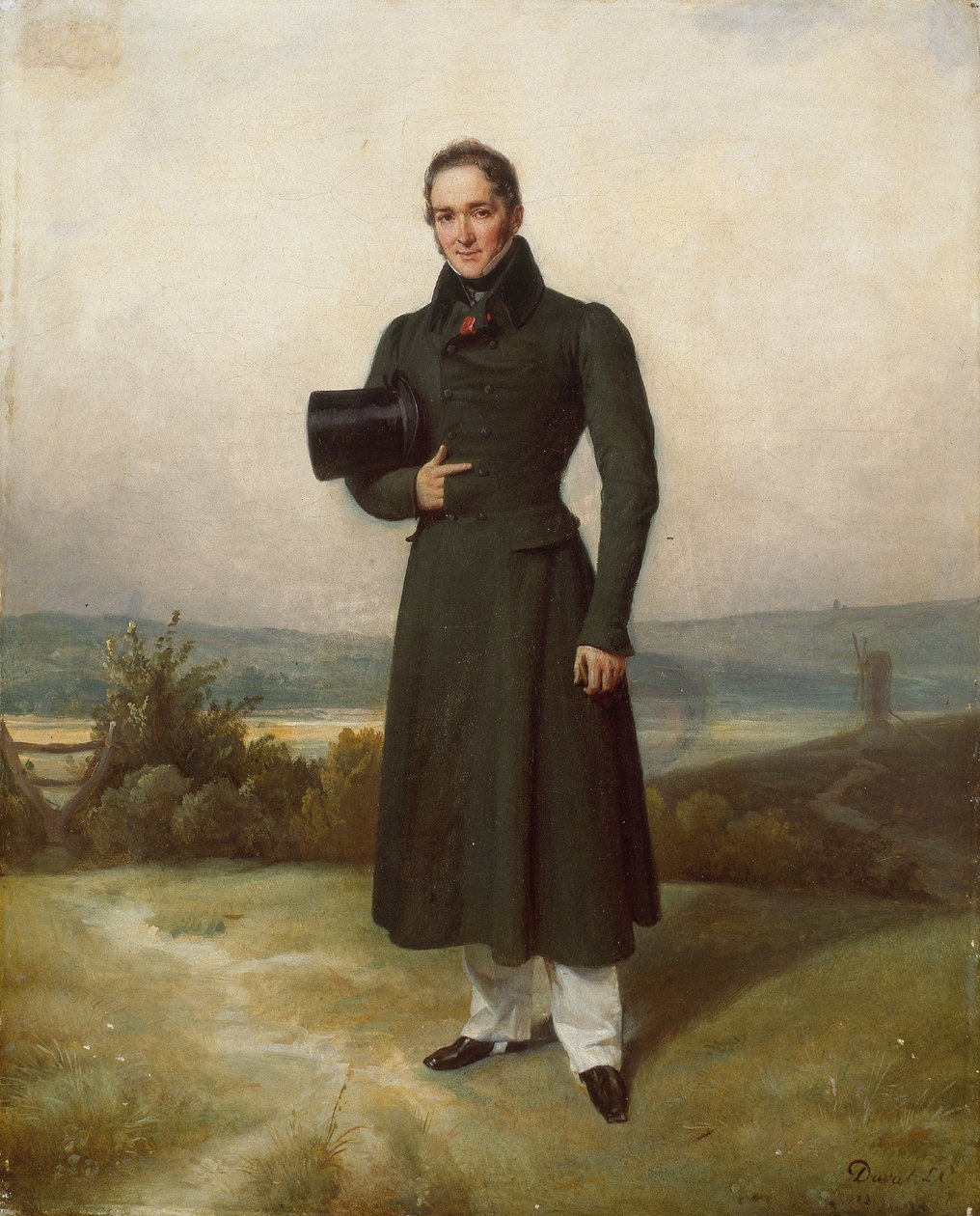 Portrét gentlemana, asi 1830-35 (olej na plátně) od Pierre Duval-Lecamus
