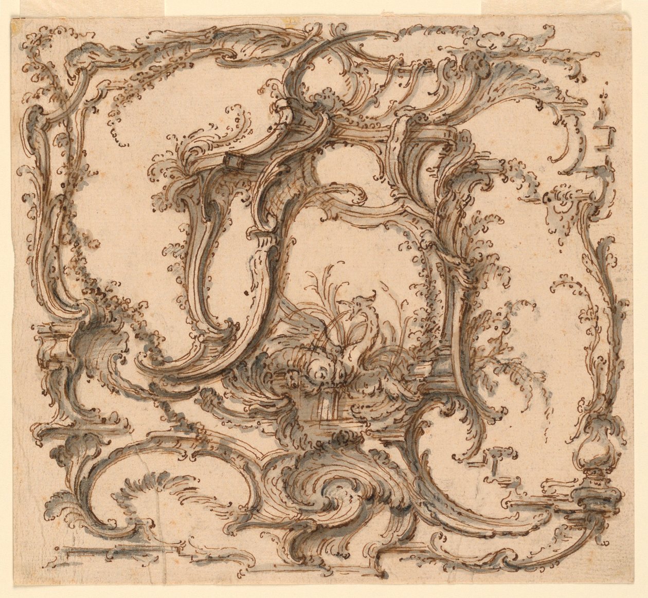 Kresba, kompozice ornamentu, asi 1745 od Pierre Edme Babel