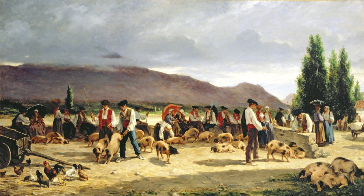 Prasečí trh, 1875 od Pierre Edmond Alexandre Hedouin