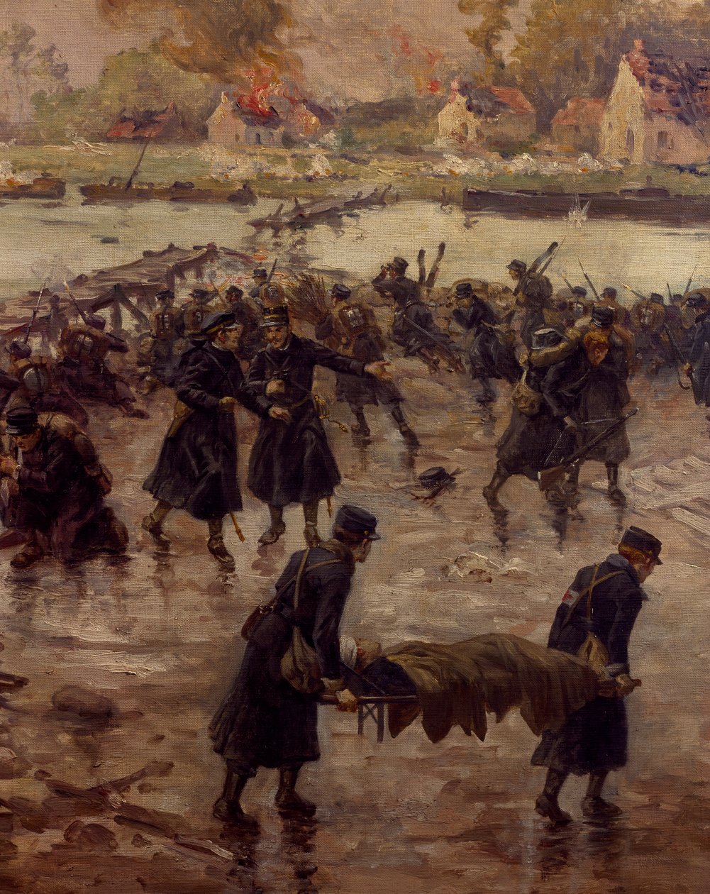 Fighting Along the Yser, říjen 1914, Naymark e Ballue, detail od Pierre Ernest and Neymark Gustave Ballue