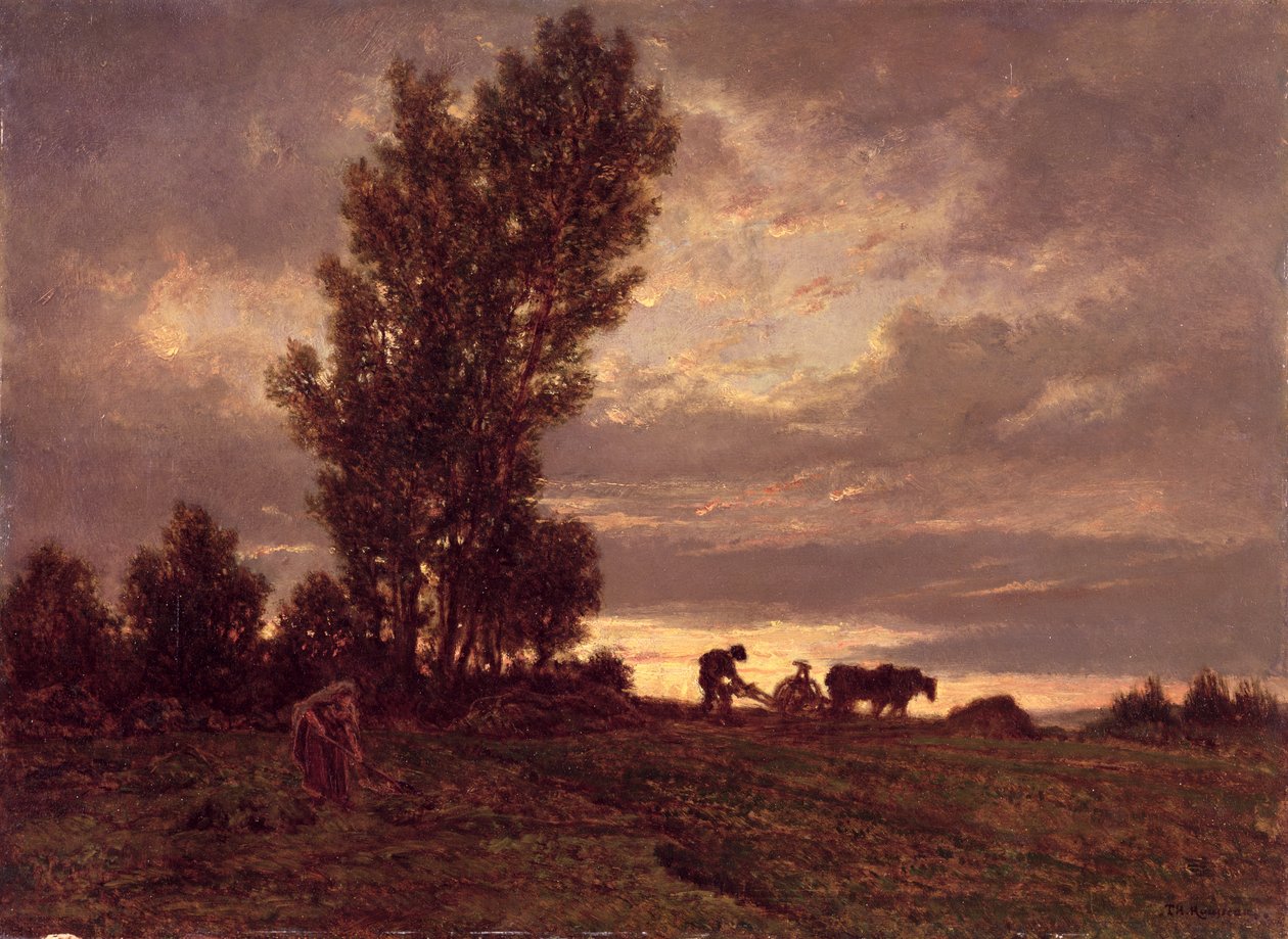 Krajina s oráčem od Pierre Etienne Theodore Rousseau