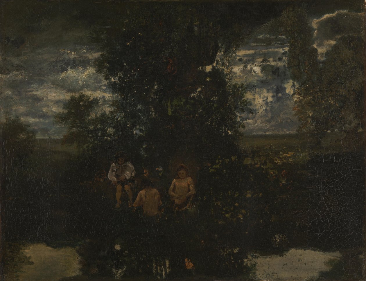 Měsíční svit. The Bathers, 1860 od Pierre Etienne Theodore Rousseau