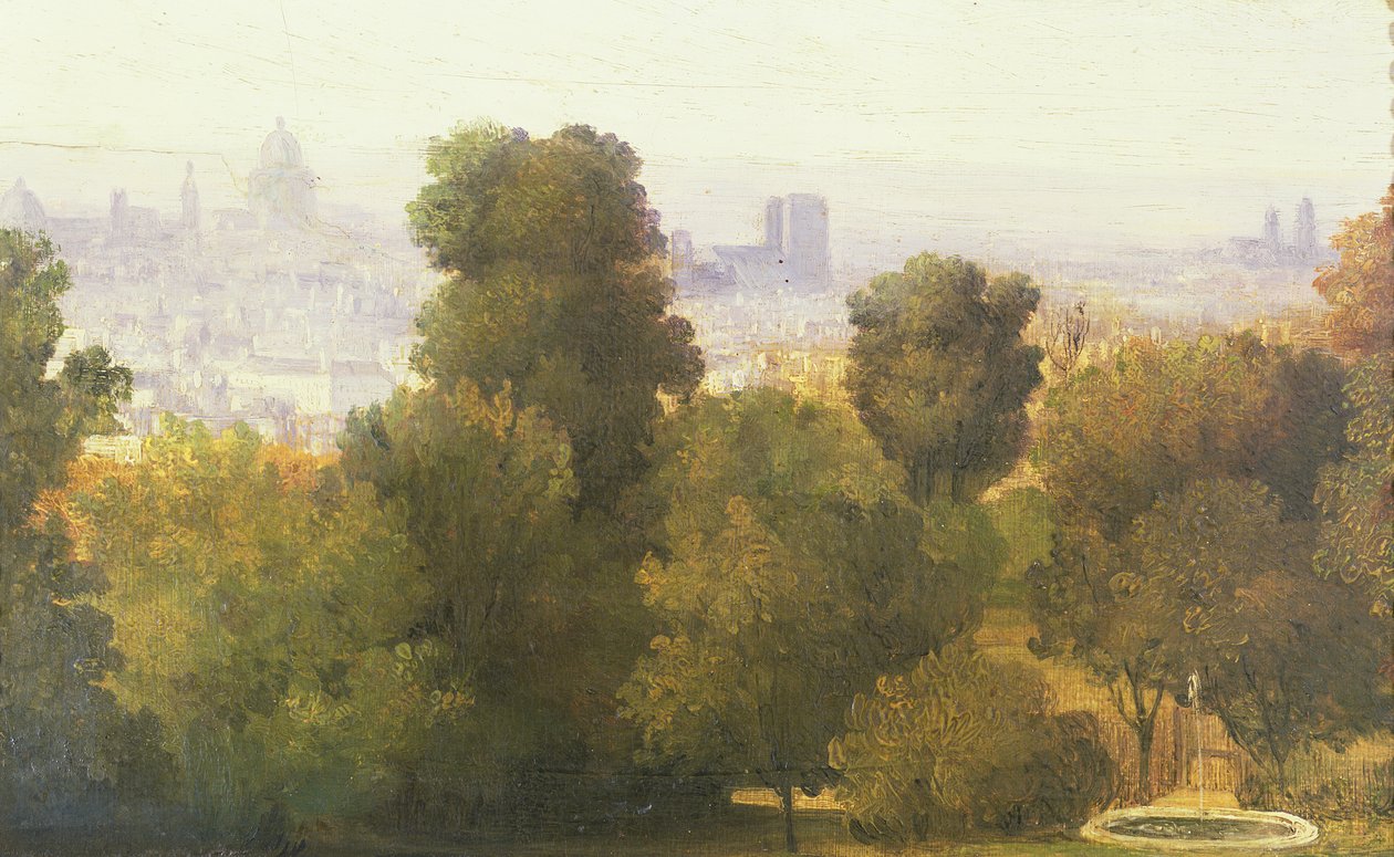 Paříž při pohledu z výšin Belleville, c.1830 od Pierre Etienne Theodore Rousseau