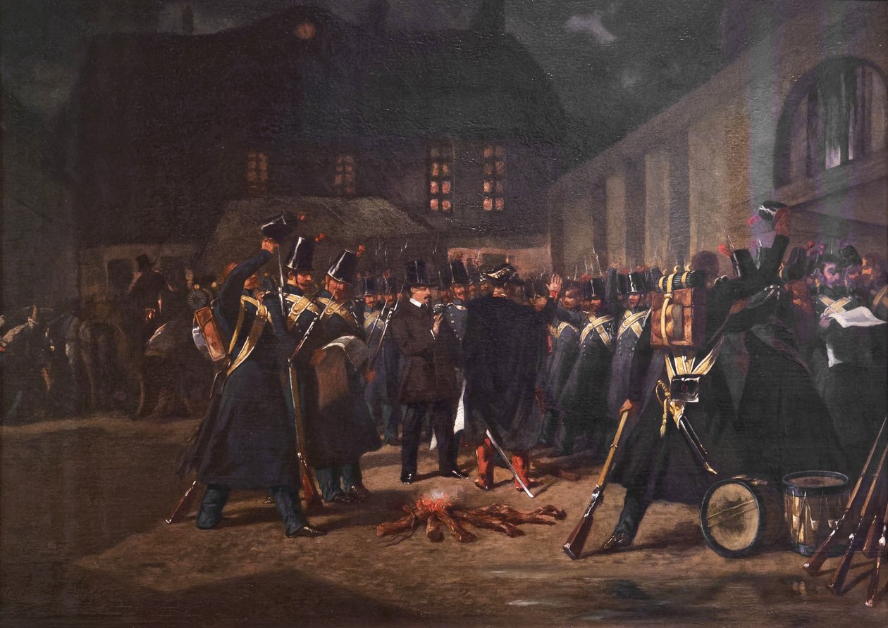 Shromáždění Národní gardy během státního převratu dne 2. prosince 1851 od Pierre Eugène Lacoste