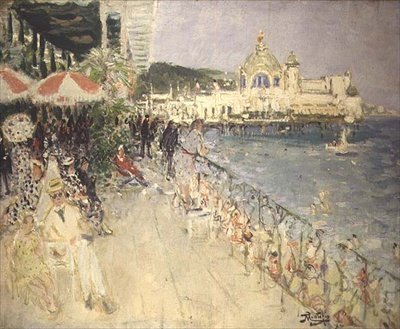 Před kasinem na molu, Nice, c.1937 od Pierre Eugene Montezin