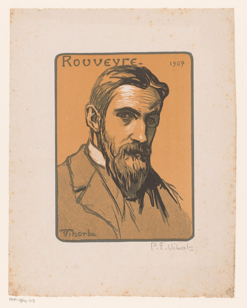 Portrét André Rouveyre Rouveyre (název na objektu) od Pierre Eugène Vibert (signed by artist)