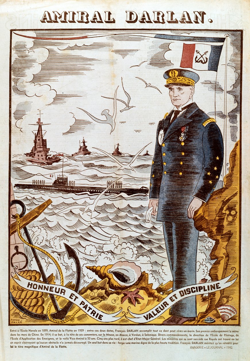 Admirál Francois Darlan, velitel francouzského námořnictva, 1940 od Pierre Falke