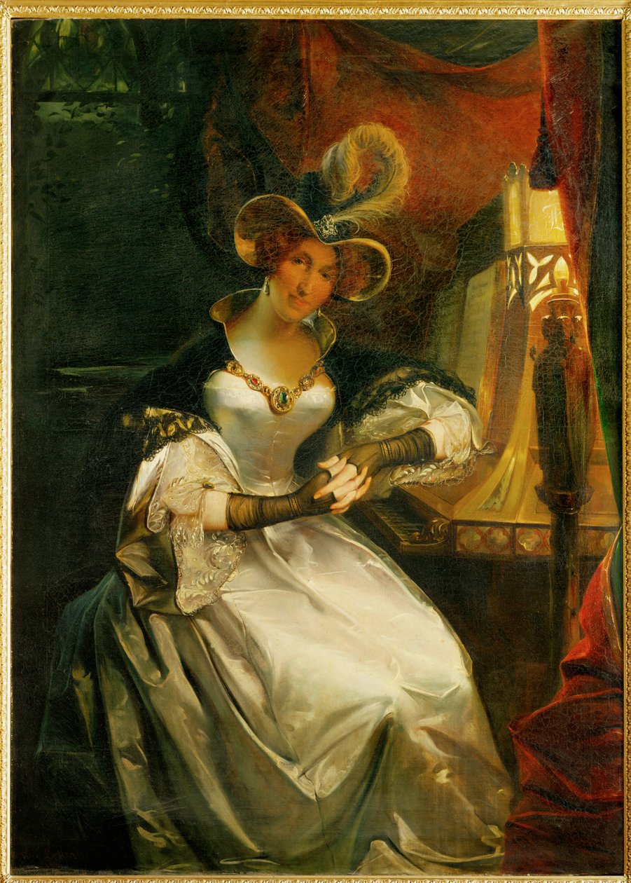 Královna Hortensie Bonapartová, manželka Napoleonova bratra Ludvíka, holandského krále, amatka Napoleona III (olej na plátně) od Pierre Felix Cottrau