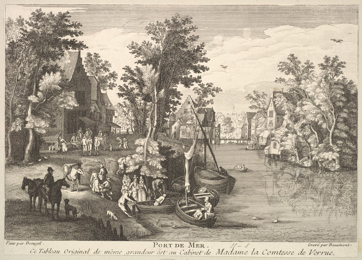 Mořský přístav Port de Mer podle obrazu ve sbírce Madame la Comtesse de Verrue. od Pierre Francois Beaumont