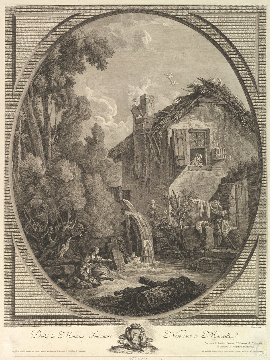 Paysage au Moulin Windmill Landscape, 18. století. od Pierre Francois Laurent