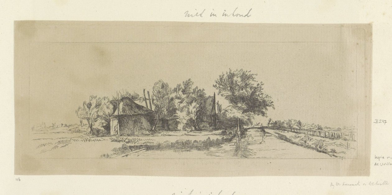 Landschap palisade een kanaal Kolekce osmdesáti pěti původních tisků (název série) od Pierre François Basan (workshop of)