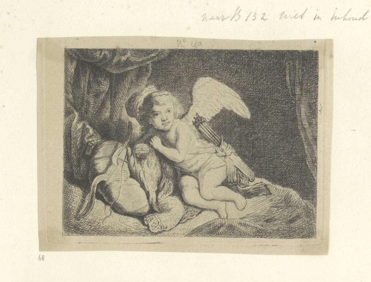 Rustende Amor Kolekce osmdesáti pěti původních tisků (název série) od Pierre François Basan (workshop of)