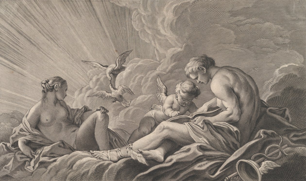 Láska poučená Merkurem, 18. století. od Pierre François Basan