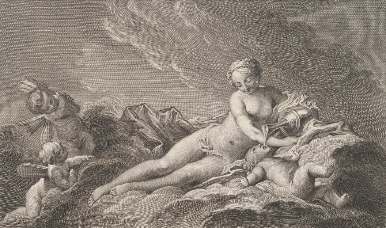 Venuše dává nektar Amorovi, 18. století. od Pierre François Basan