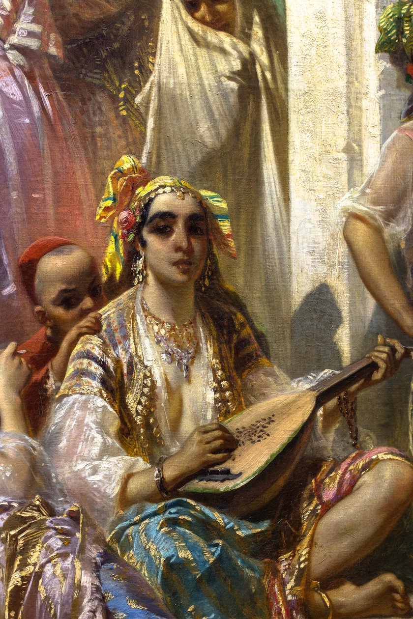 Alžírské ženy, interiér nádvoří od Pierre François Eugène (after) Giraud