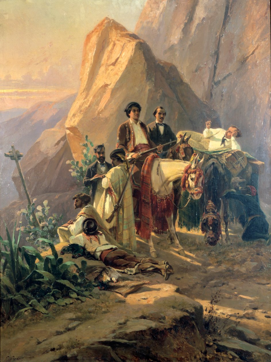 Vzpomínky na cestu z Paříže do Cádizu - Alexandre Dumas Pere ve Španělsku, 1830 od Pierre François Eugène Giraud