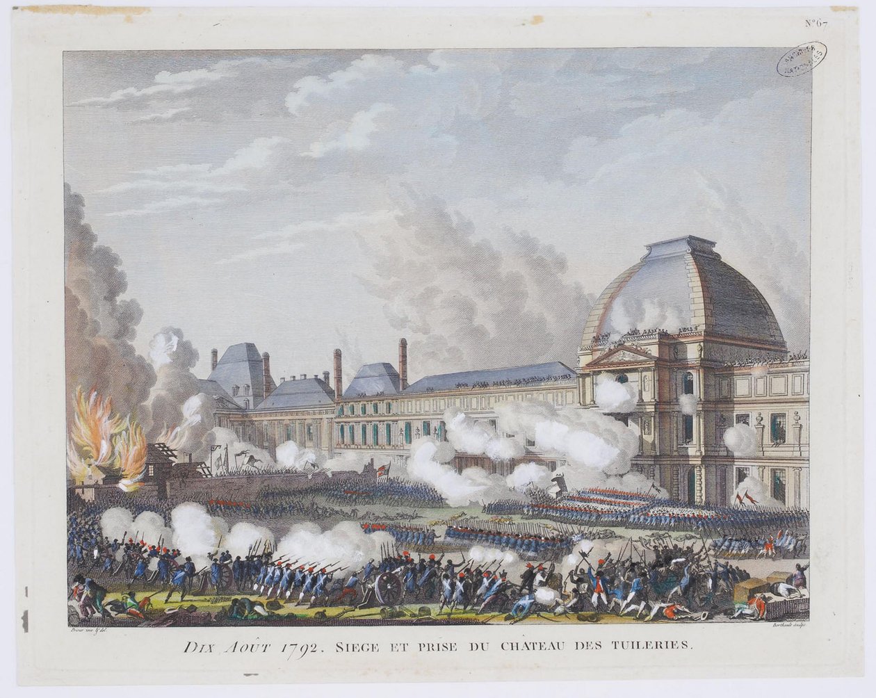 Útok na palác Tuileries dne 10. srpna 1792, c. 1800 od Pierre Gabriel Berthault