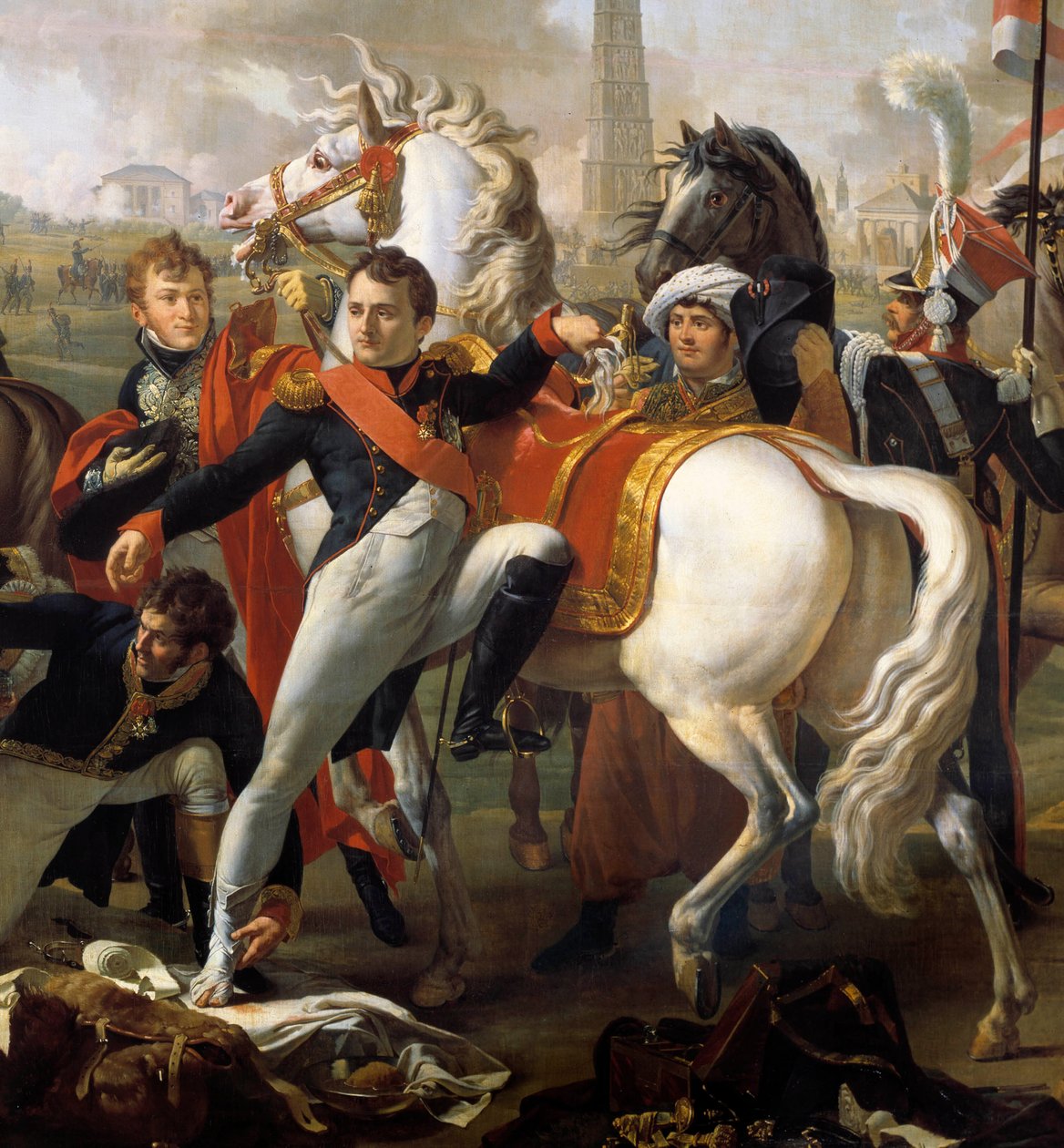 Napoleon I., rány před Regensburgem, ošetřuje chirurg Yvan, 23. dubna od Pierre Gautherot