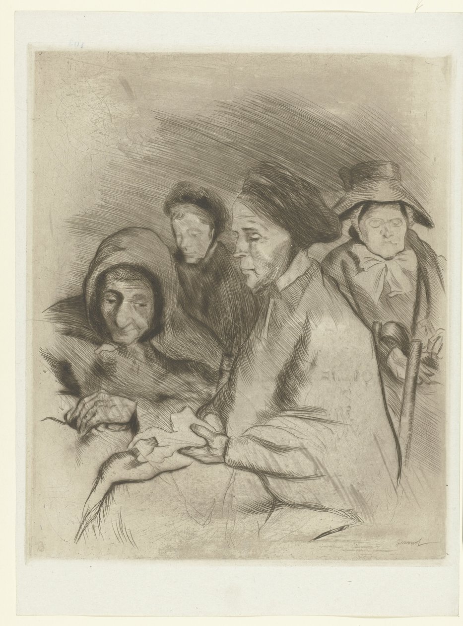 Vier ouude vrouwen Portréty starých žen The Trial (název série) od Pierre Georges Jeanniot