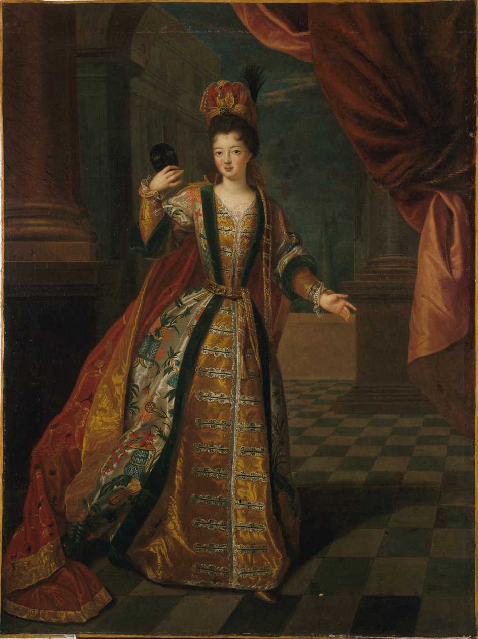 Francouzsky: Portrait présumé de Mademoiselle de Nantes (Louise-Françoise de Bourbon, 1673-1743), en costume de bal od Pierre Gobert