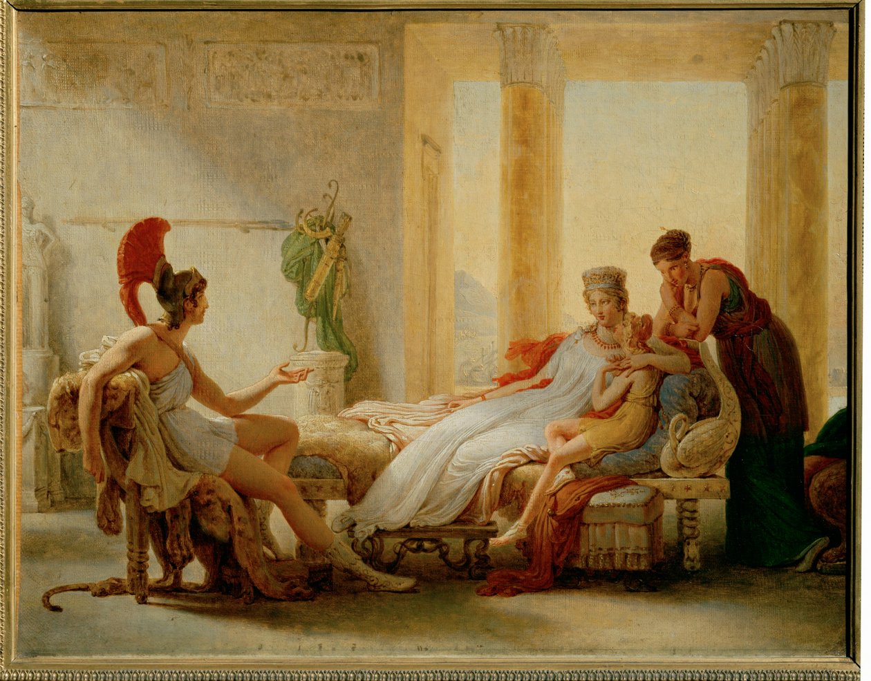 Aeneas a Dido, skica pro větší olej... od Pierre Guérin